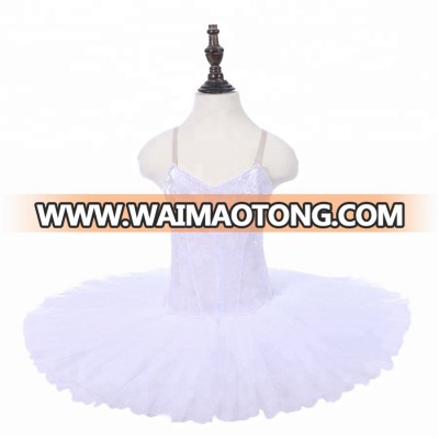 White Swan Ballet Tutu Pancake Sleeping Beauty Performance Dance Stage Tutu Costumes Dress Dance Loetards For Girls PPL18044H